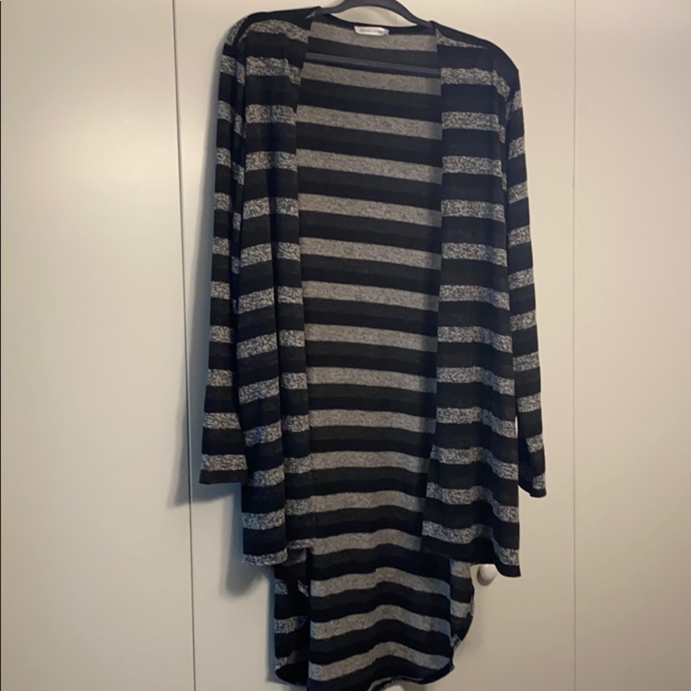 Plus size striped cardigan